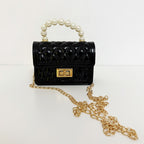 Handtasche mit Perlengriff Cream Gel