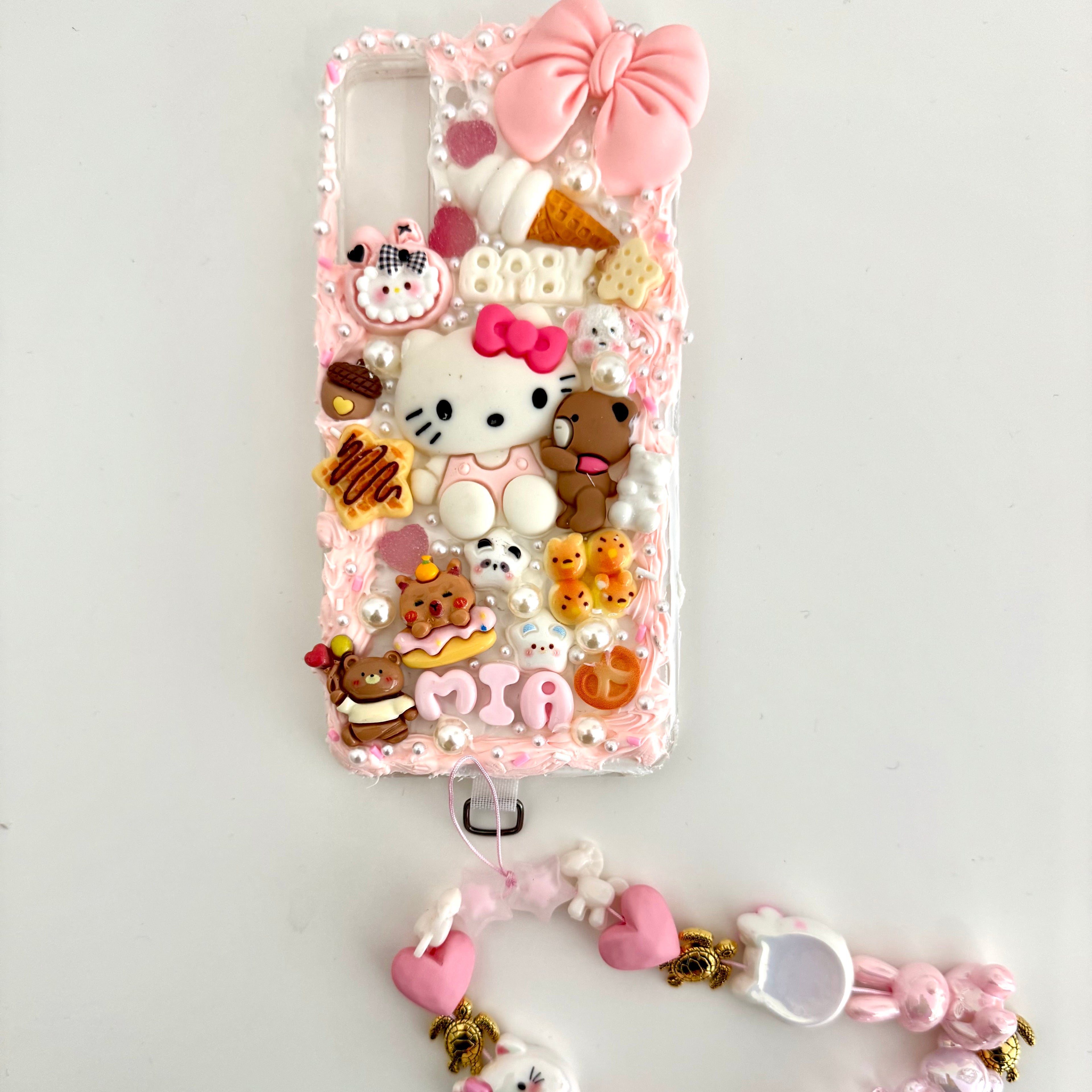 Cream Gel Case + Chain Set