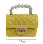 Handtasche mit Perlengriff Cream Gel